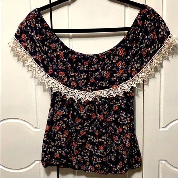 Charlotte Russe cropped Top blouse Floral Ptint S - Picture 1 of 9